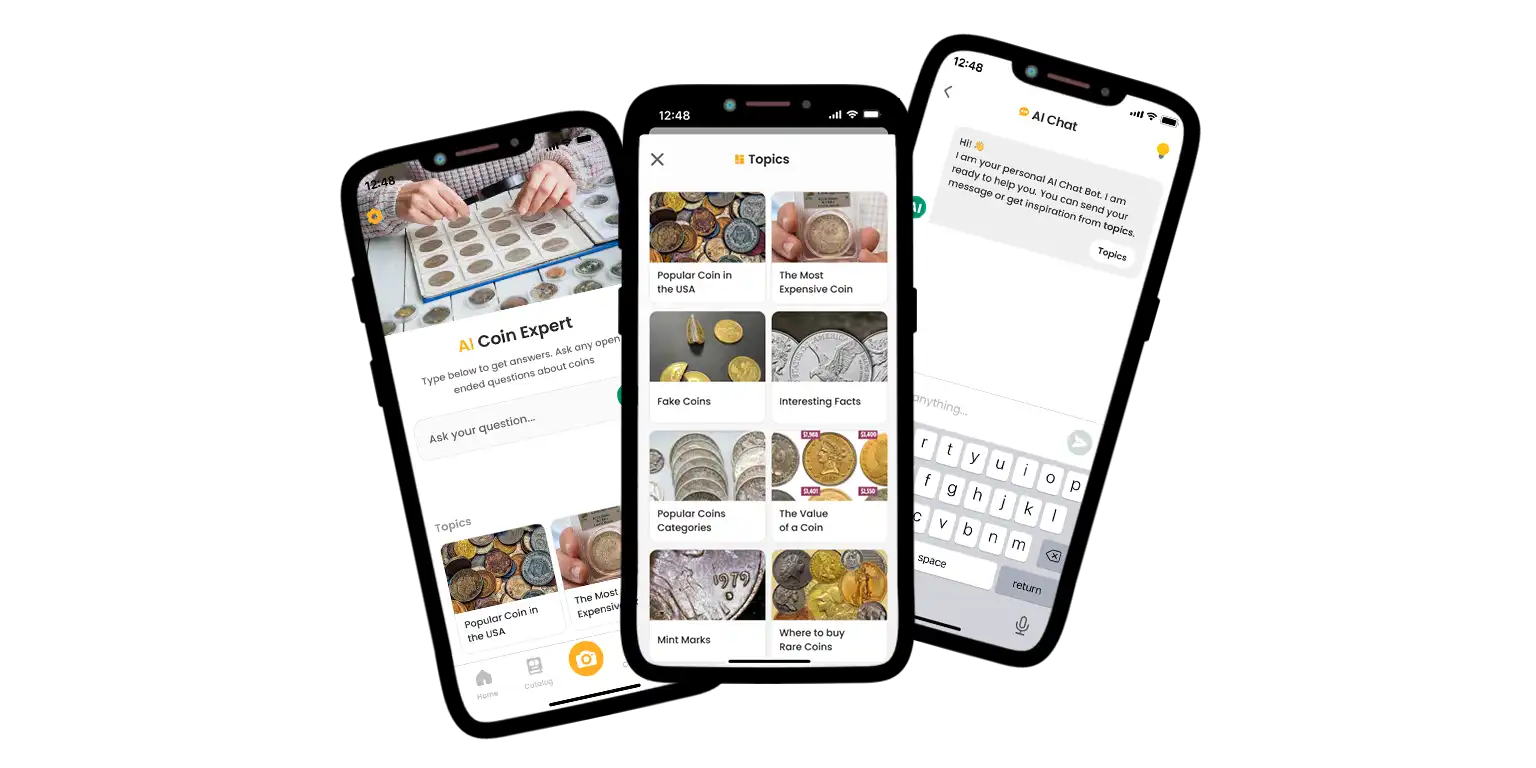 Coin ID Scanner features examples.