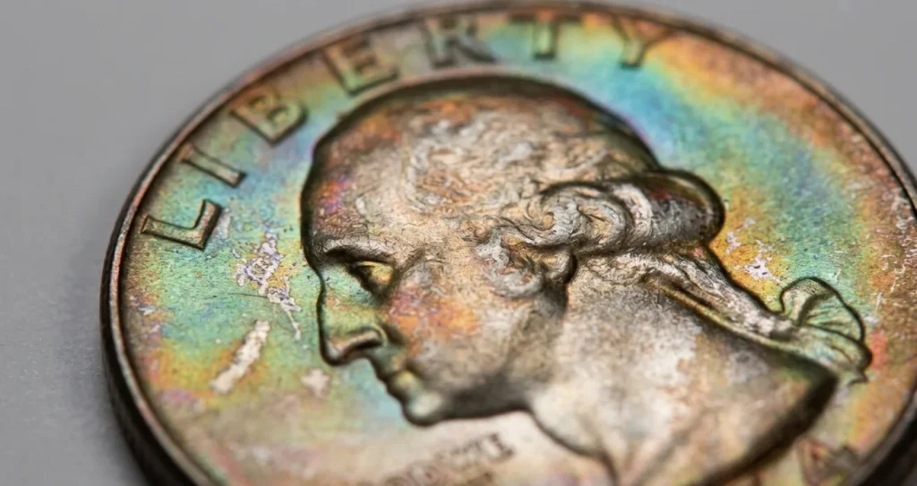 a 1954 quarter showing fine wear on Washington’s profile